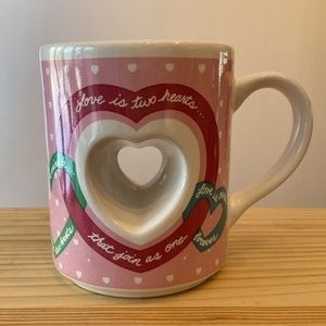 PAPEL Cut‎ Out Heart Ceramic Coffee Mug Pink